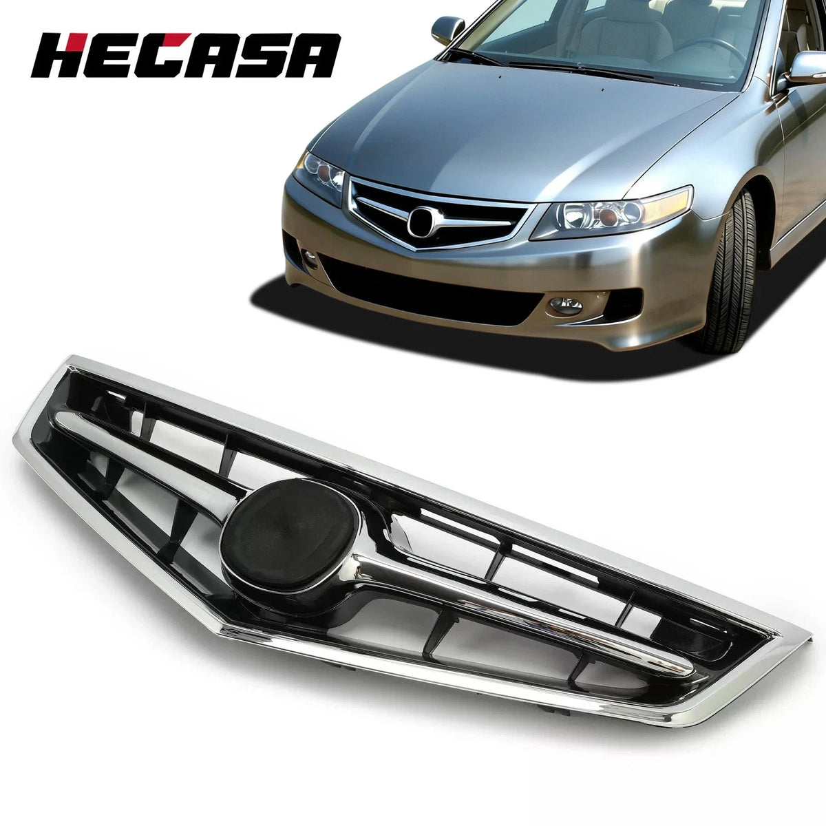 Front Upper Grille with Chrome Trim for Acura TSX 2006-2008