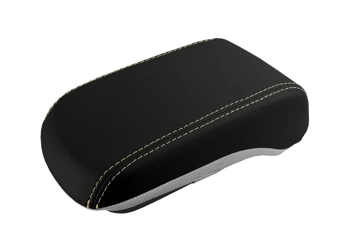 Leather Console Lid Armrest Cover for Mitsubishi Lancer (2008–2016) Beige Stitch