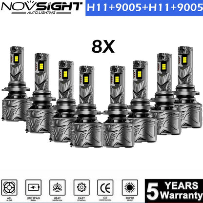 LED Headlight Bulbs Combo 300W 9005 H11 for Vehicles