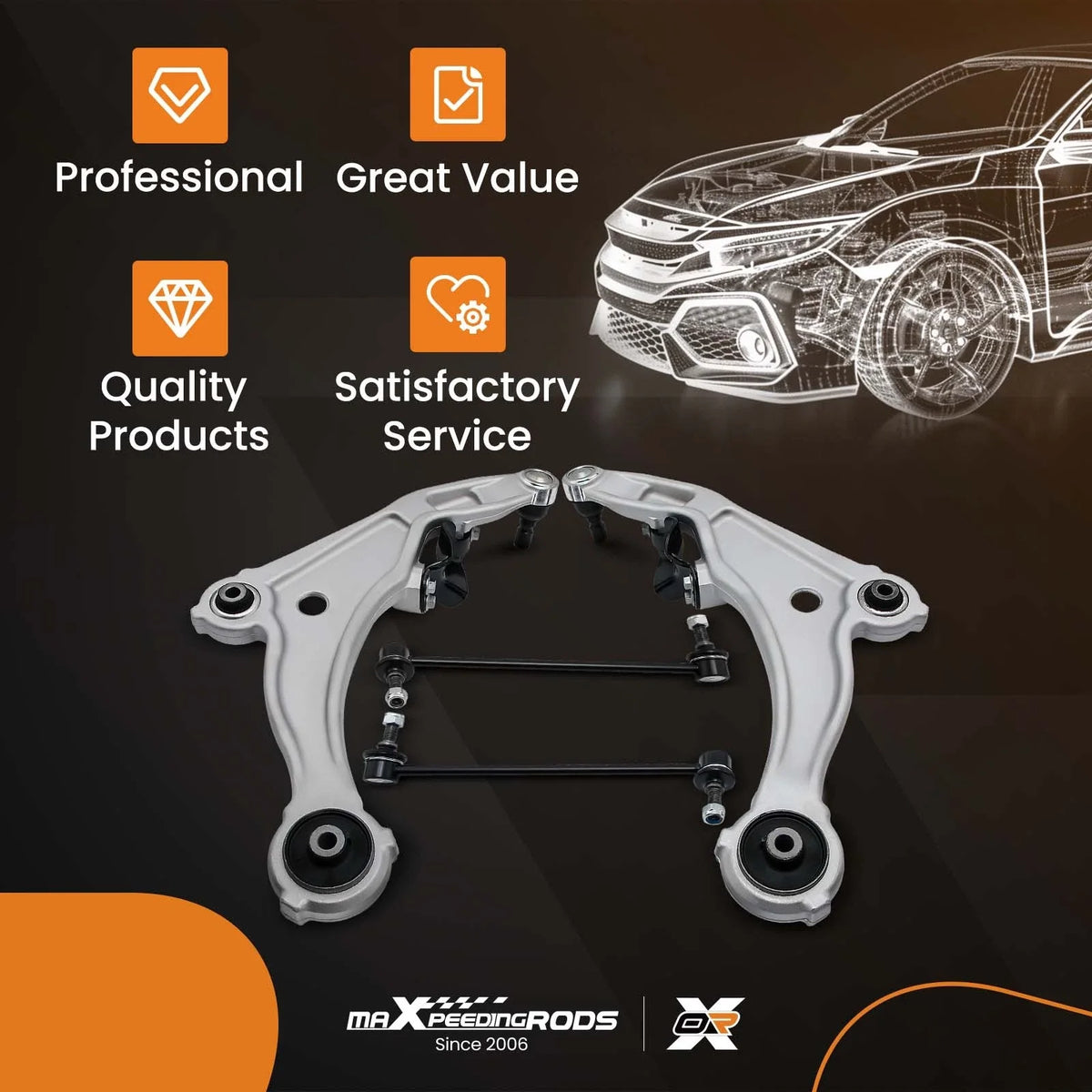 Set of 4 Control Arms for Nissan Maxima (2009–2014)