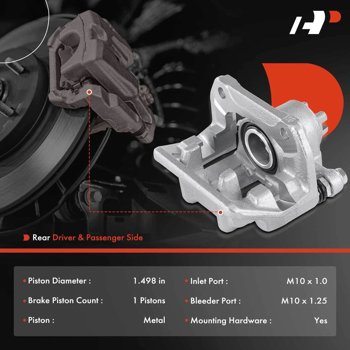 Rear Brake Calipers Pair for Acura RDX (2007-2012) & Honda CR-V (2007-2011)