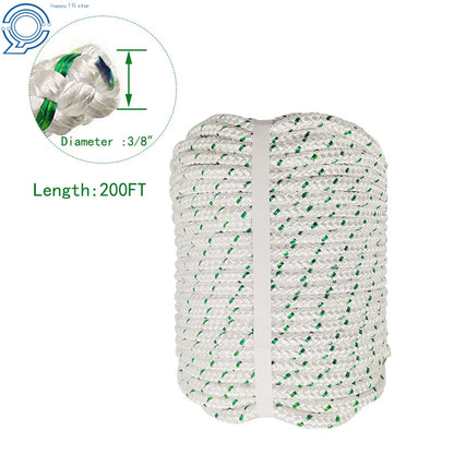 Double Braid Polyester Bull Rope 3/8" - 200' Length, 1544Lbs Strength