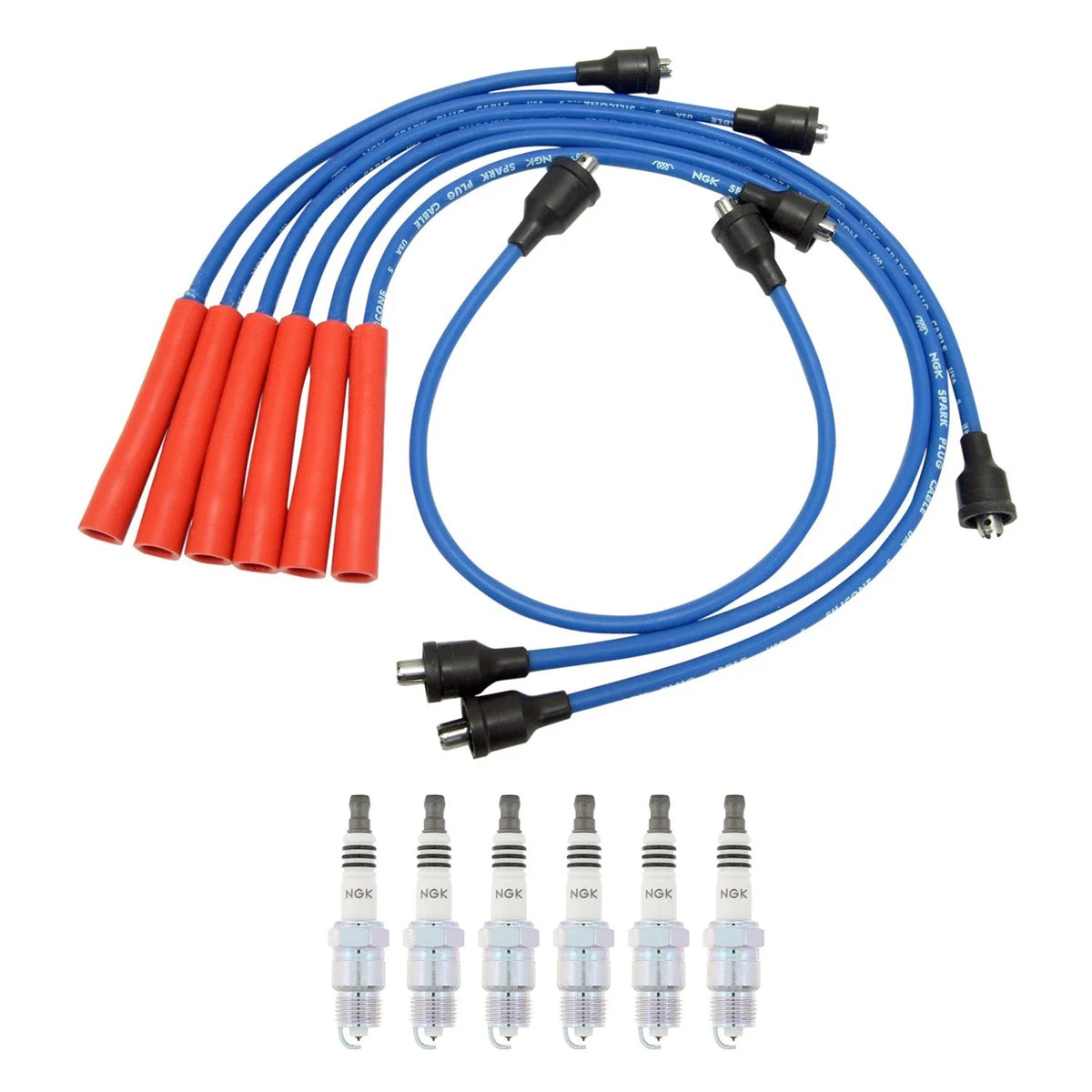 NGK Wire Set & 6 Iridium IX Spark Plugs for C15 Camaro Impala Ventura (1970–1977)
