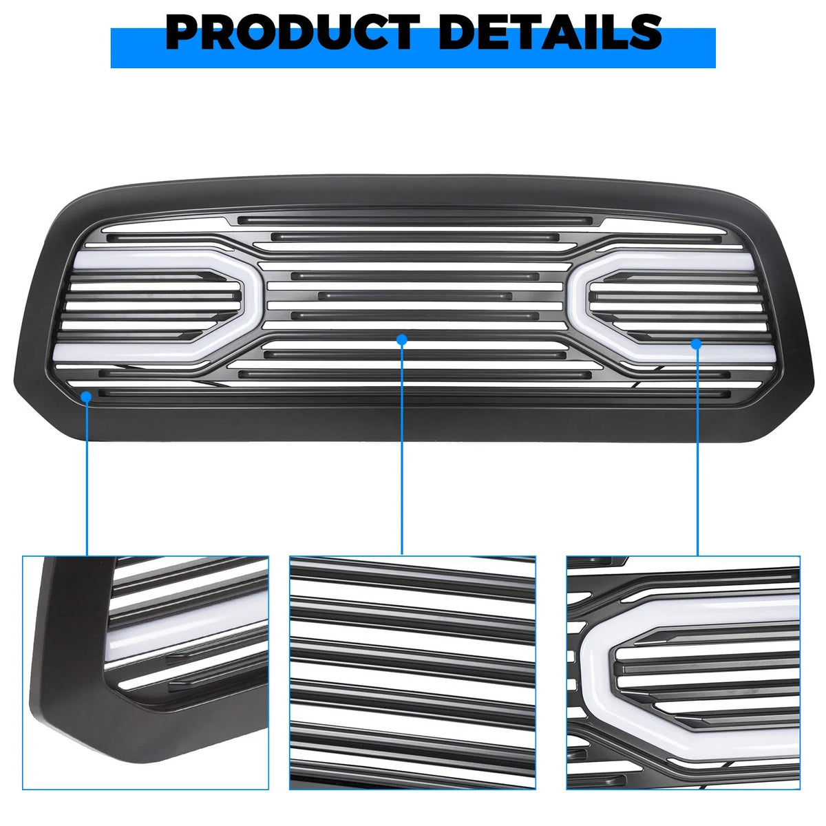 Front Grille Shell with Light for Dodge Ram 1500 (2013 to 2018)