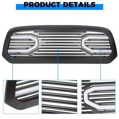 Front Grille Shell with Light for Dodge Ram 1500 (2013 to 2018)