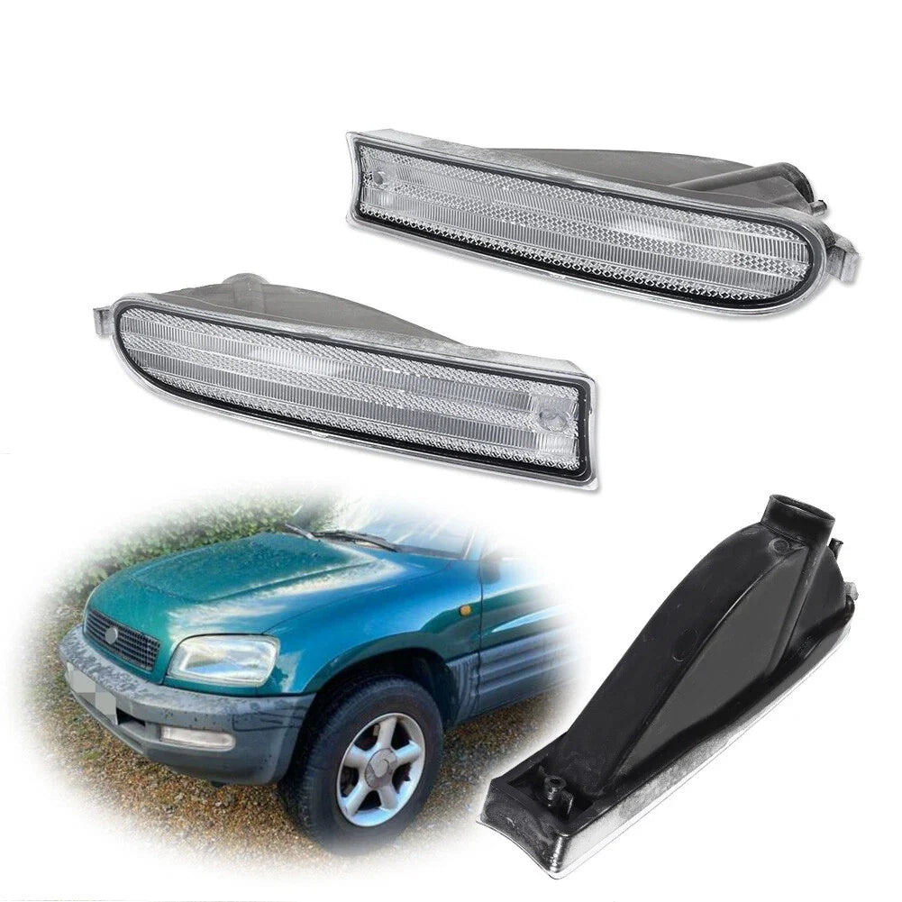 2X Front Clear Parking Signal Lights for Toyota RAV4 (1996–1997)