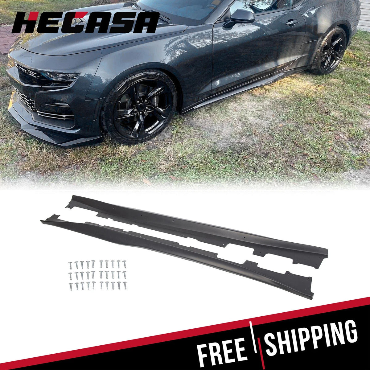 2016-2023 Chevy Camaro Black Side Skirts Panel Extensions