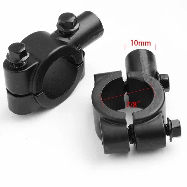 10mm Clamp On Mount Adapter for 7/8" Handlebar - Black