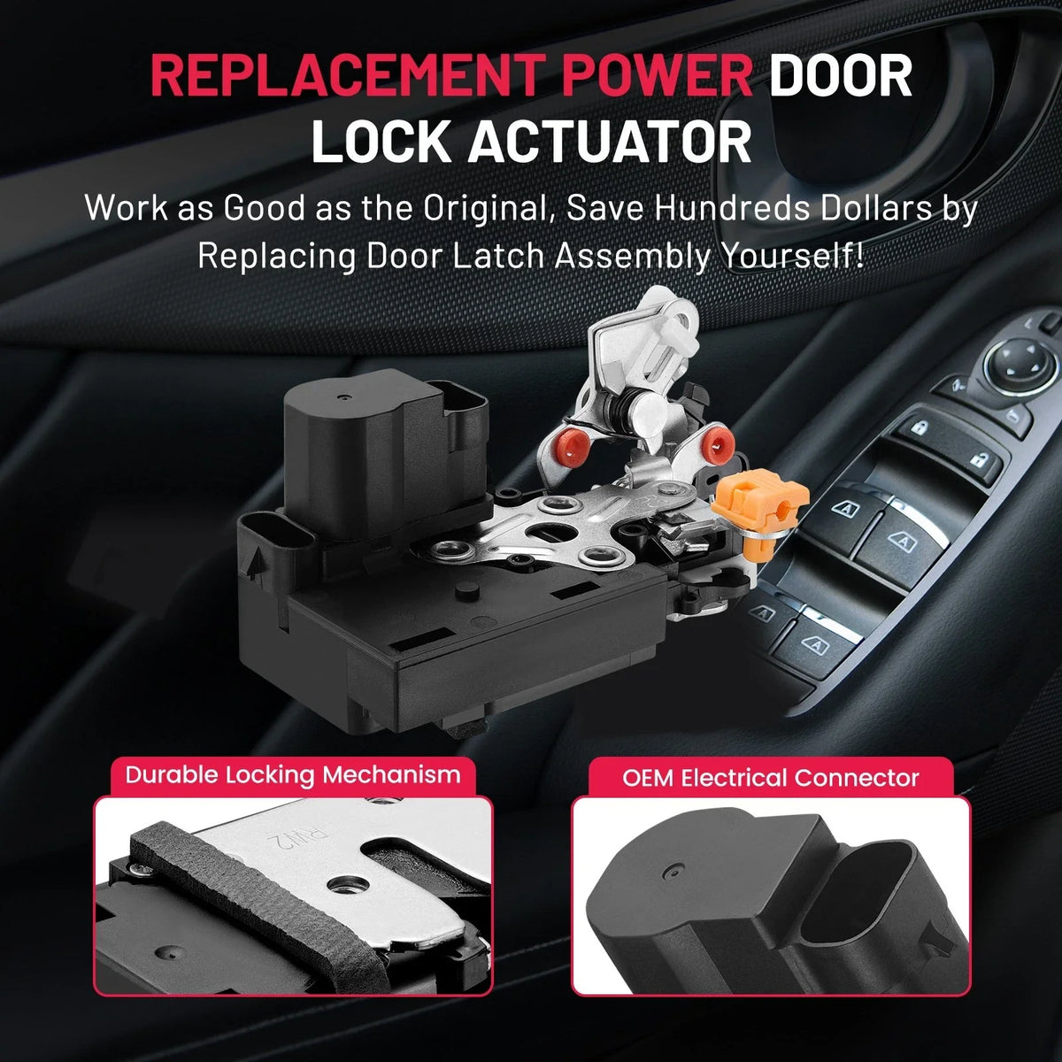Door Lock Actuator Rear Right with Latch Assembly for Chevrolet Silverado (2007)