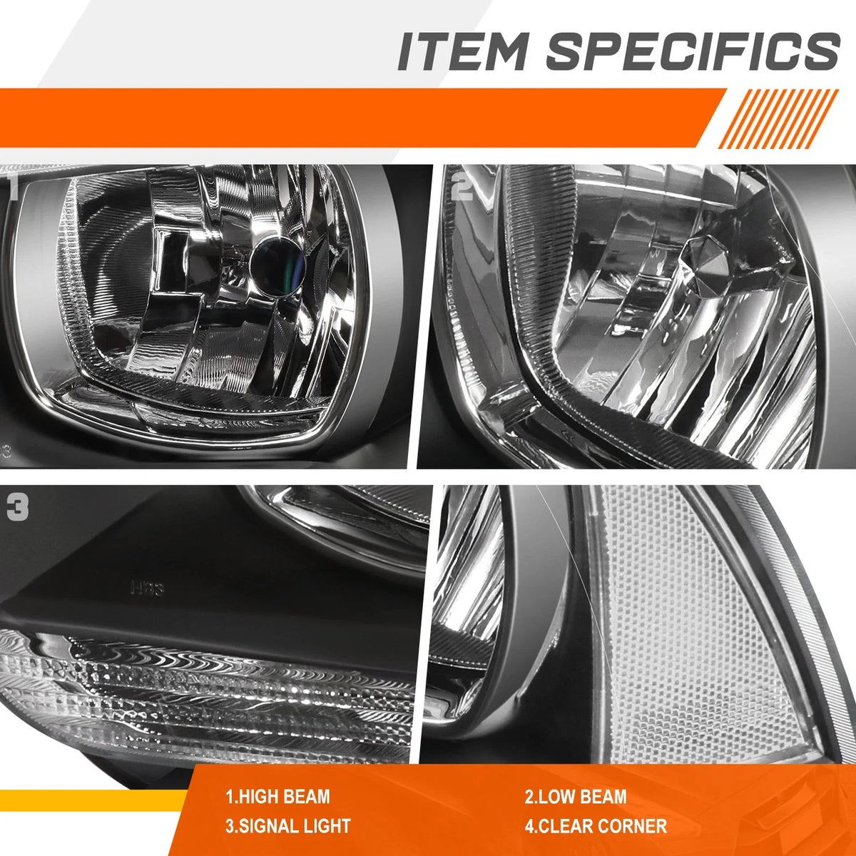 Clear Corner Headlight Set for Dodge Charger (2011-2014) - Black Housing