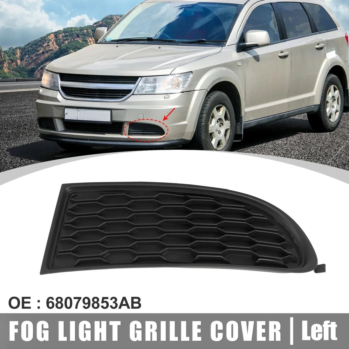 Fog Light Bumper Grille Cover Front Left for Dodge Journey 2011-2020