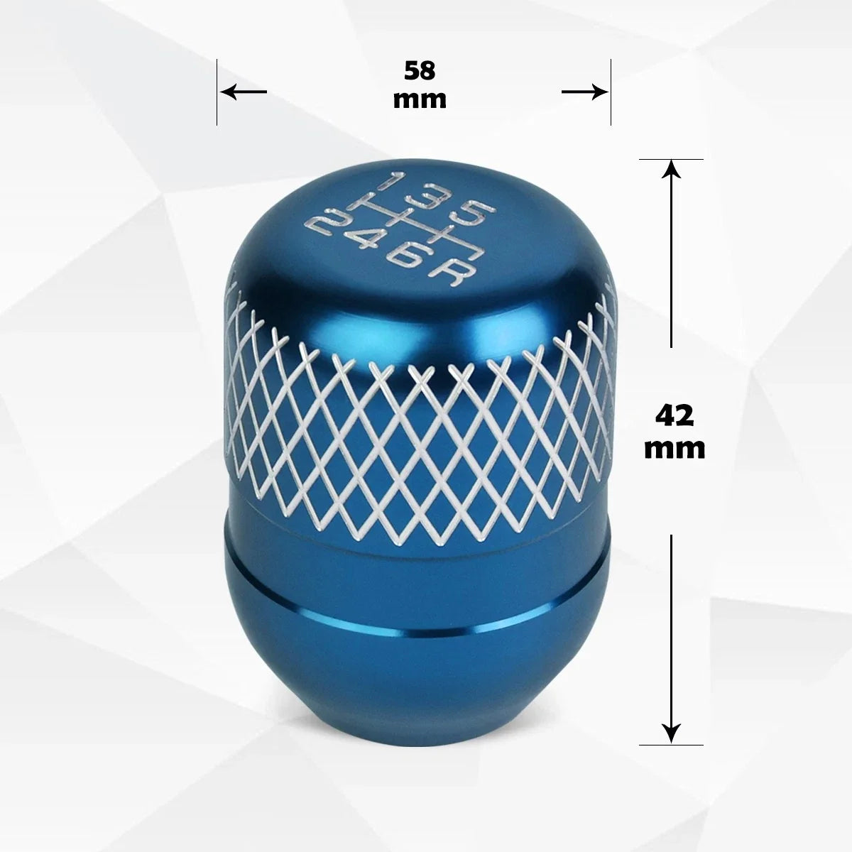 6-Speed Shift Knob in Netted Style for Universal Fit (42mm, Baby Blue)