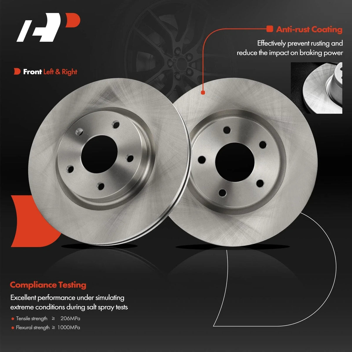 296mm Front Brake Rotors for Nissan Altima (2013–2023)