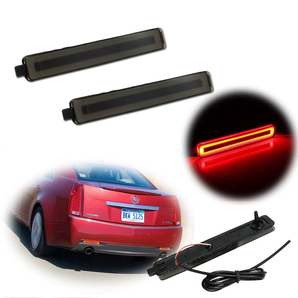 Smoked Lens Red LED Rear Bumper Reflectors for Saturn Vue (2002–2007)