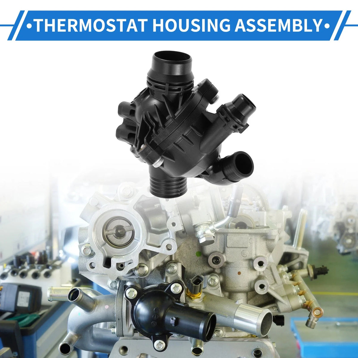 Engine Coolant Thermostat Housing Assembly for BMW X5 E70 E71 (2007–2010) X6 (2008–2010)