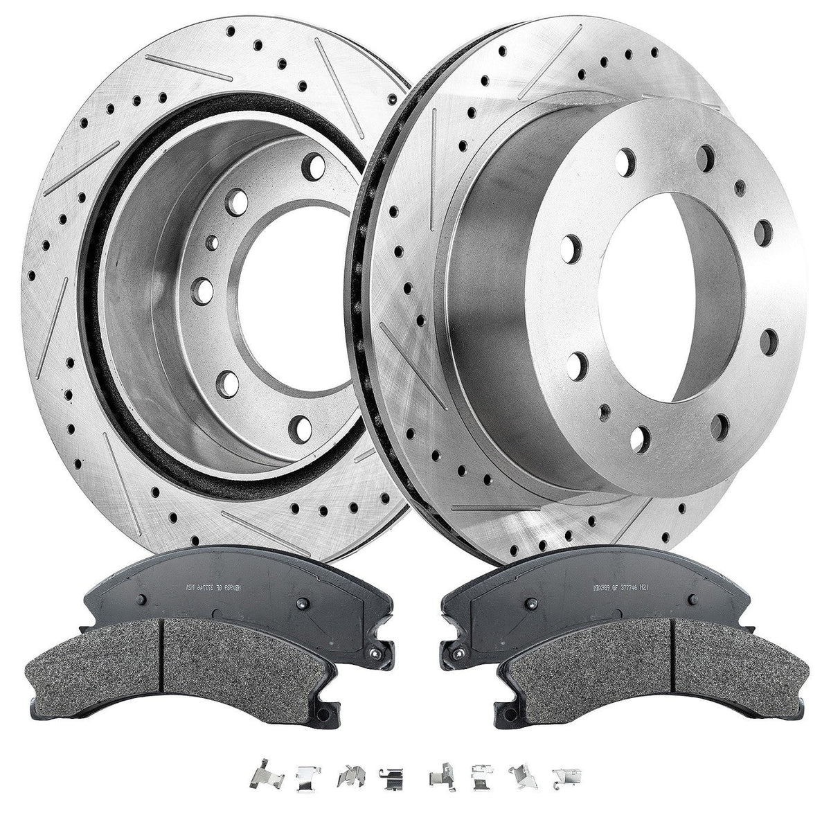 Cross-drilled Brake & Pad Kit for 2011-2019 Chevy Silverado 2500 HD