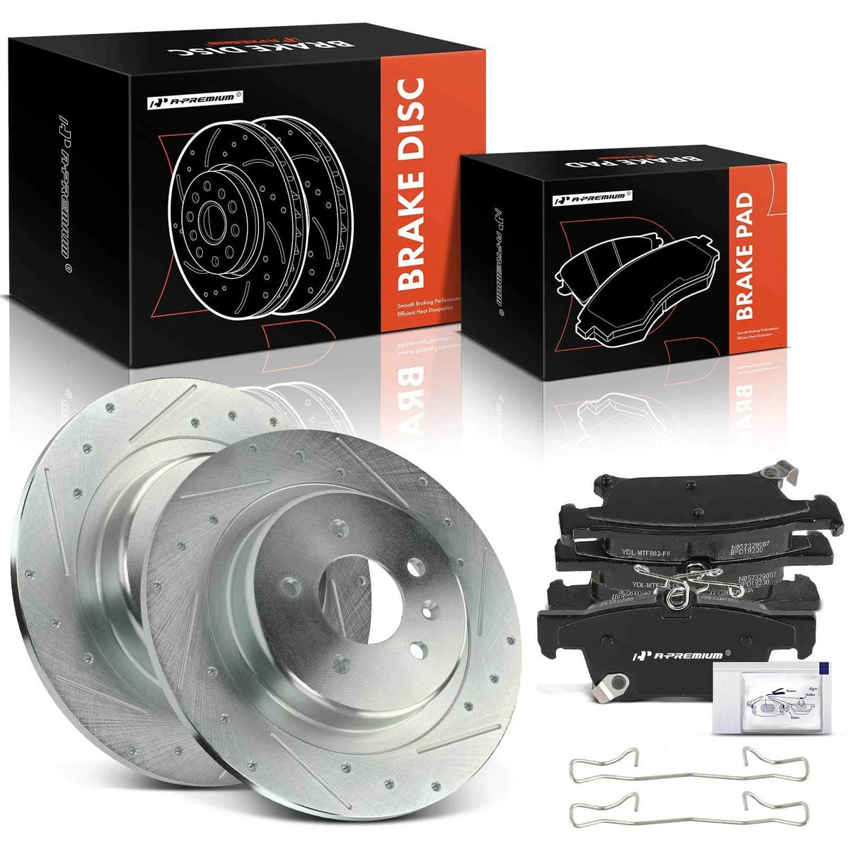 6x Rear Drilled Brake Rotors & Pads for Buick Envision (2016–2018)