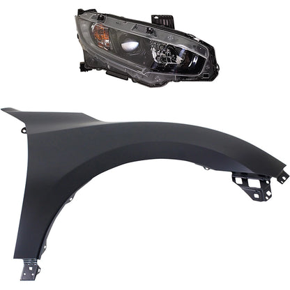 Headlight Passenger Right Side for Honda Civic (2018)