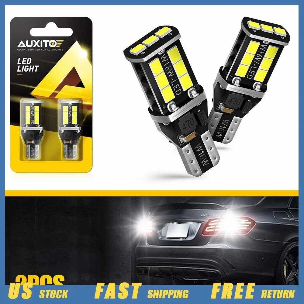 Set of 2 LED Reverse Light Bulbs (912, 921, T15, W16W)