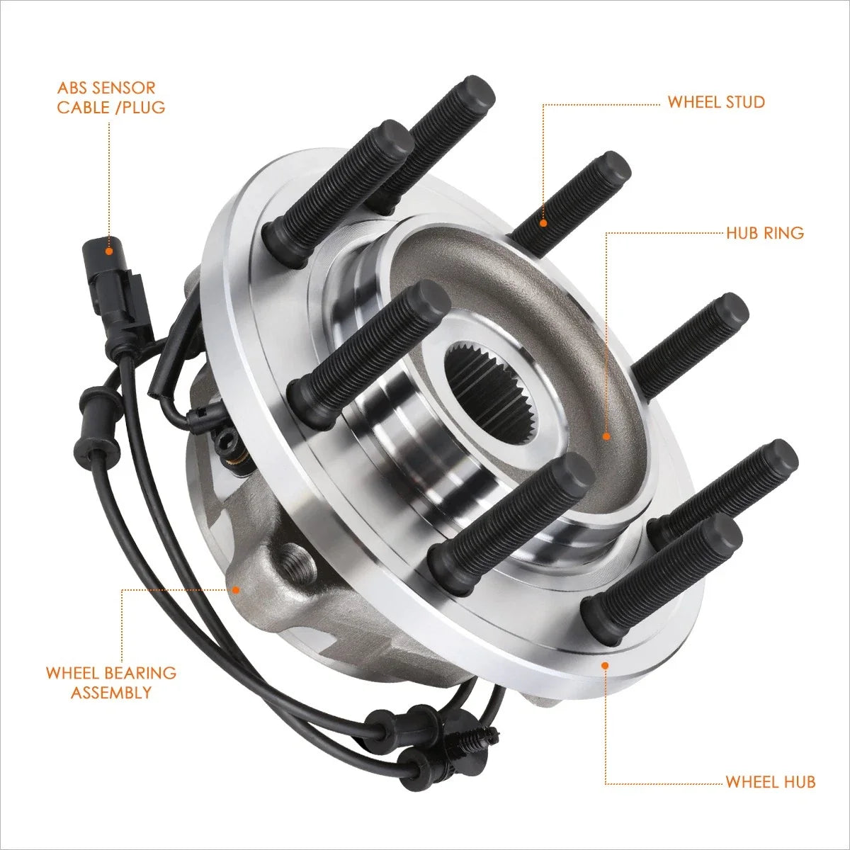 Bearing Assembly Kit with ABS Sensor for Dodge Ram 2500 3500 Front (2009–2011)