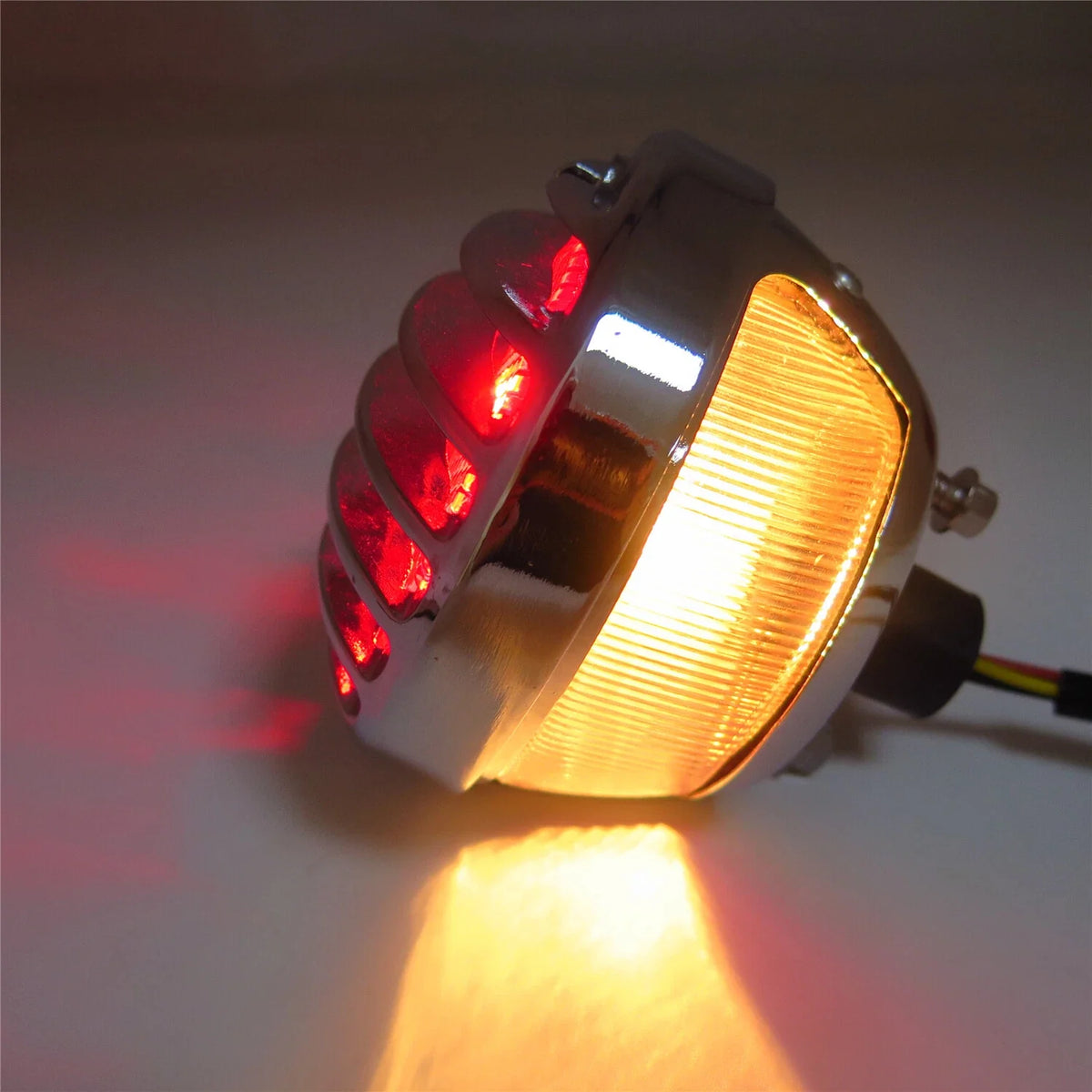 Tail Brake Light Grille - LED, Chrome Finish, Red Lens