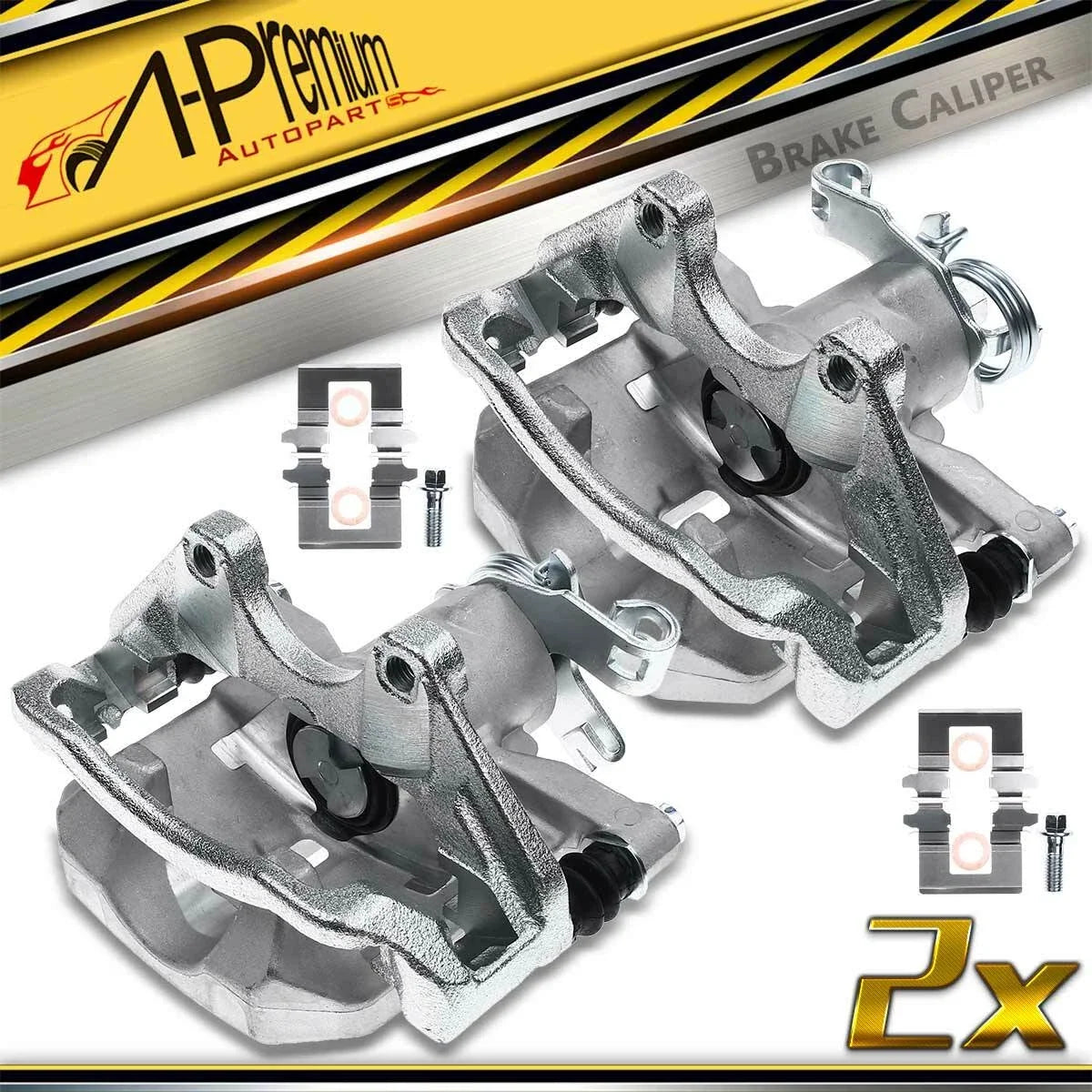 Pair Rear Brake Calipers with Brackets for Buick Lucerne (2006–2011)