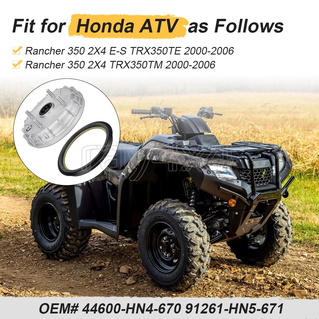 Brake Drum Hub & Dust Seal for Honda Rancher 350 TRX350TM 2000-2006