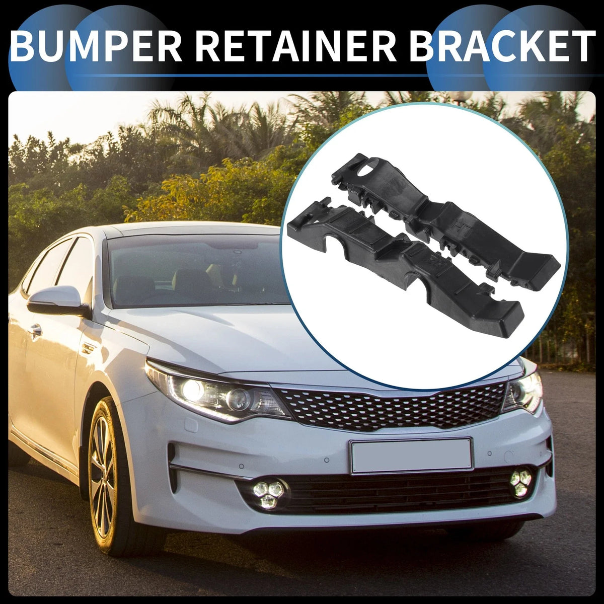 2X Front Bumper Retainer Bracket No. 86514D4000 for Kia Optima (2016–2020)