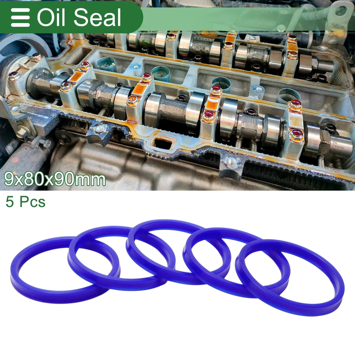 Set of 5 Oil Seal Rotary Shaft Seal 80x90x9mm High Pressure TPU