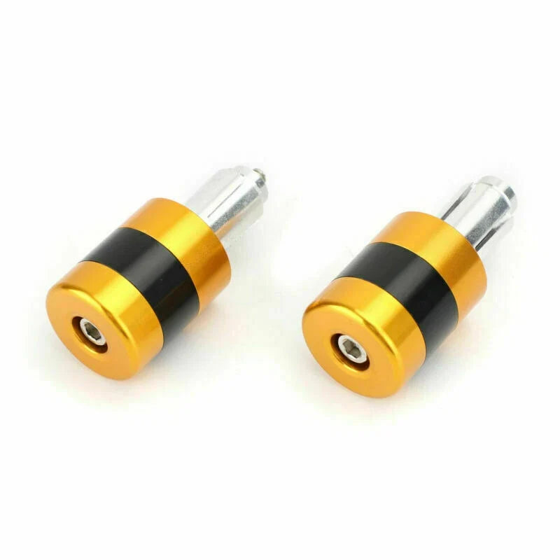 Motorcycle Handle Bar Ends - Gold (Set of 2, 7/8" 22mm) T9