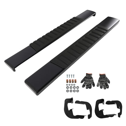 Black Side Step Boards for GMC Sierra HD / Chevrolet Silverado 2007-2019