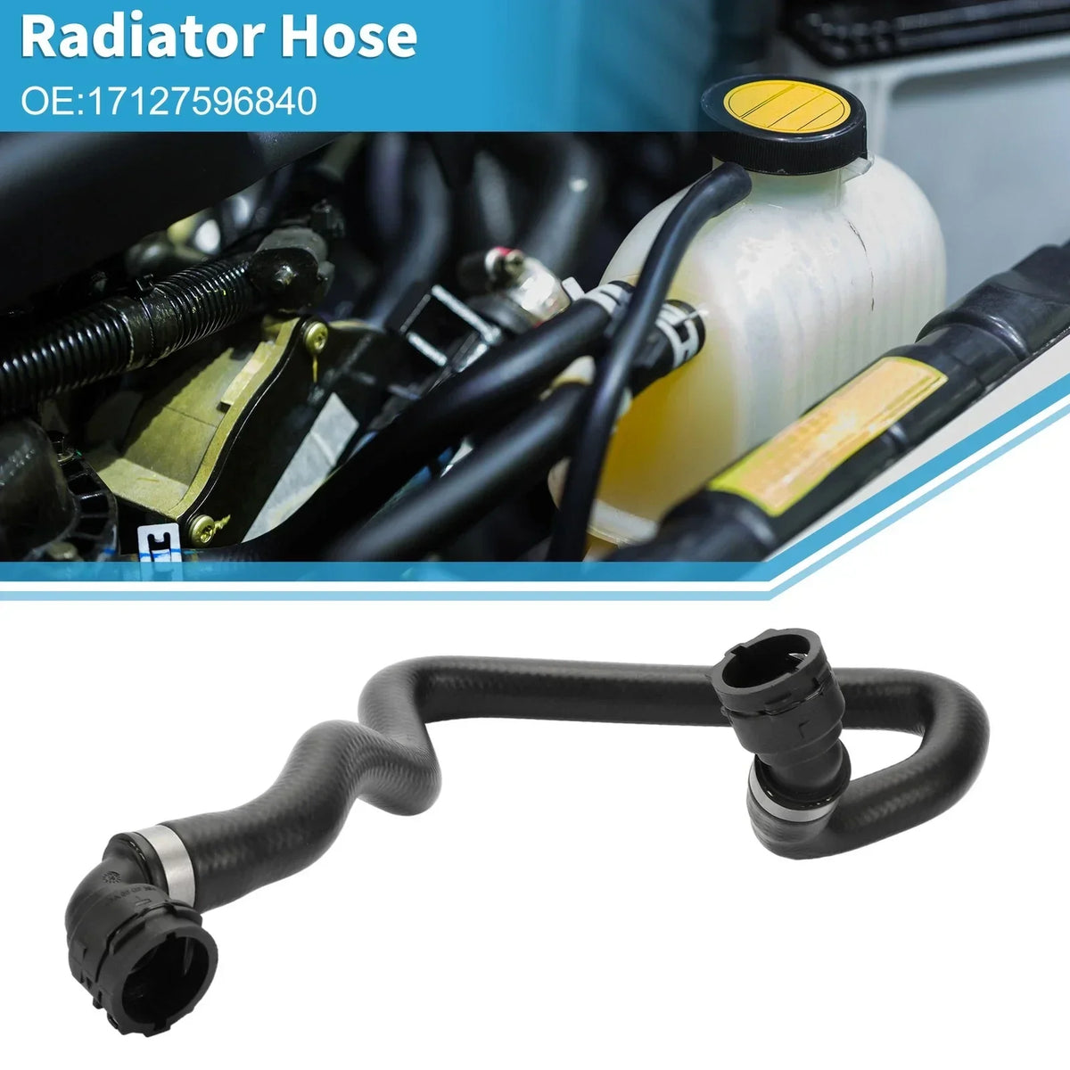 Rubber Black Radiator Hose 1 Pc for BMW 320i (2013-2015)