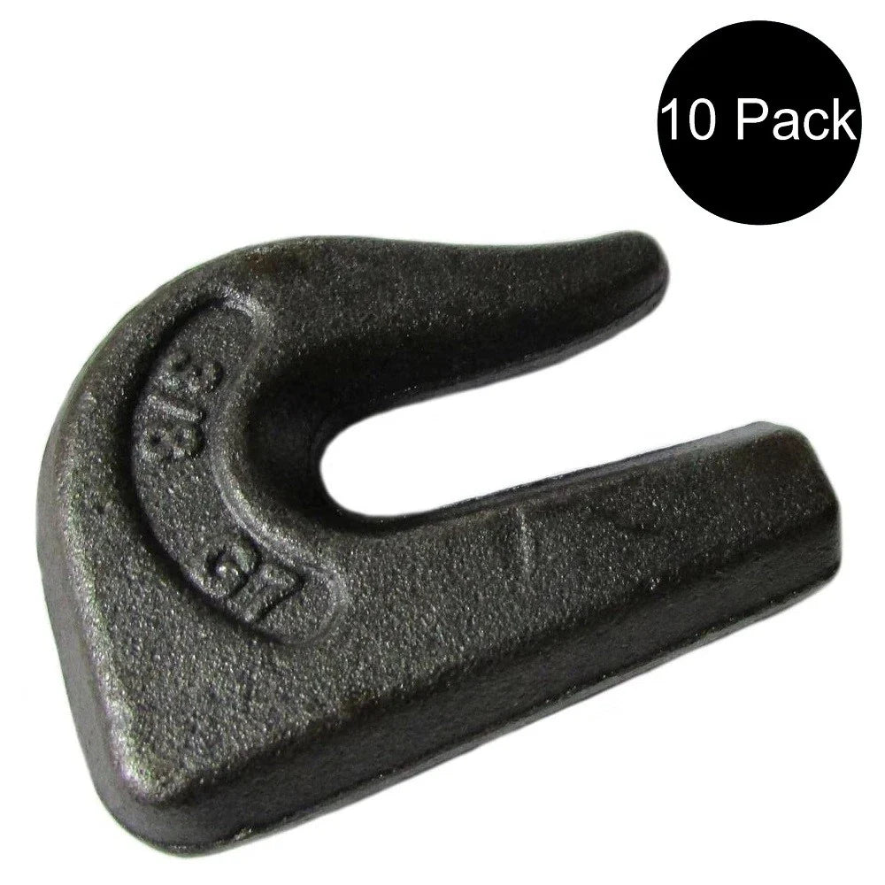 10pk Weld On Grab Chain Hooks 3/8" G70 for Bucket Trailer