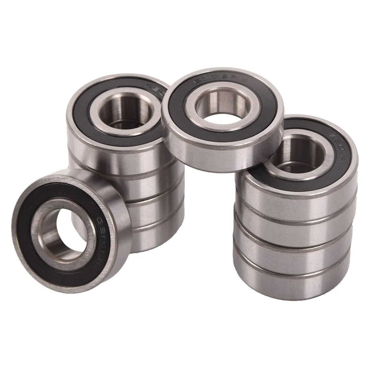 Set of 10 Rubber Wheel Sealed Ball Bearings for Various Models (C3)