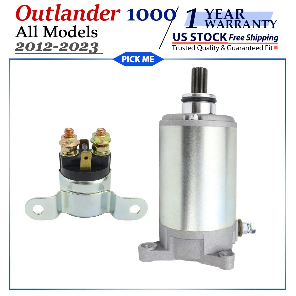 Starter with Relay Included for Outlander 1000 (2012–2023) by Can-Am