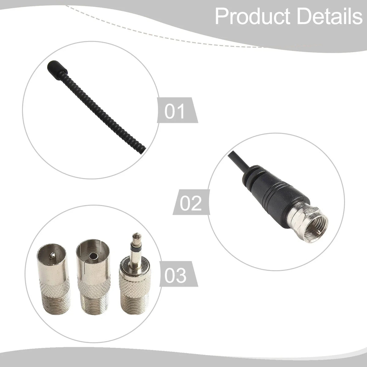 DAB FM Radio Dipole Aerial Audio Plug Connector for Receiver