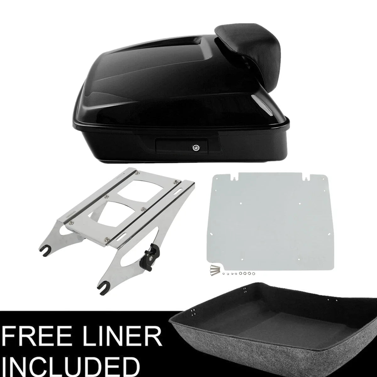 Chopped Trunk Backrest Mount Rack Plate for Harley Electra Glide 2014-2026