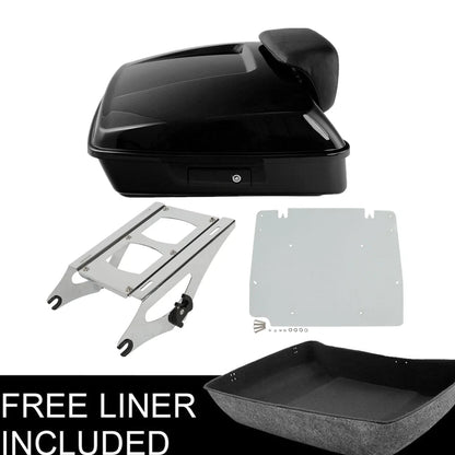 Chopped Trunk Backrest Mount Rack Plate for Harley Electra Glide 2014-2026