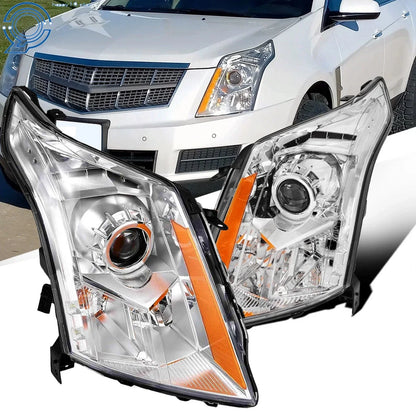 Pair of Halogen Projector Headlights for Cadillac SRX (2010-2016)