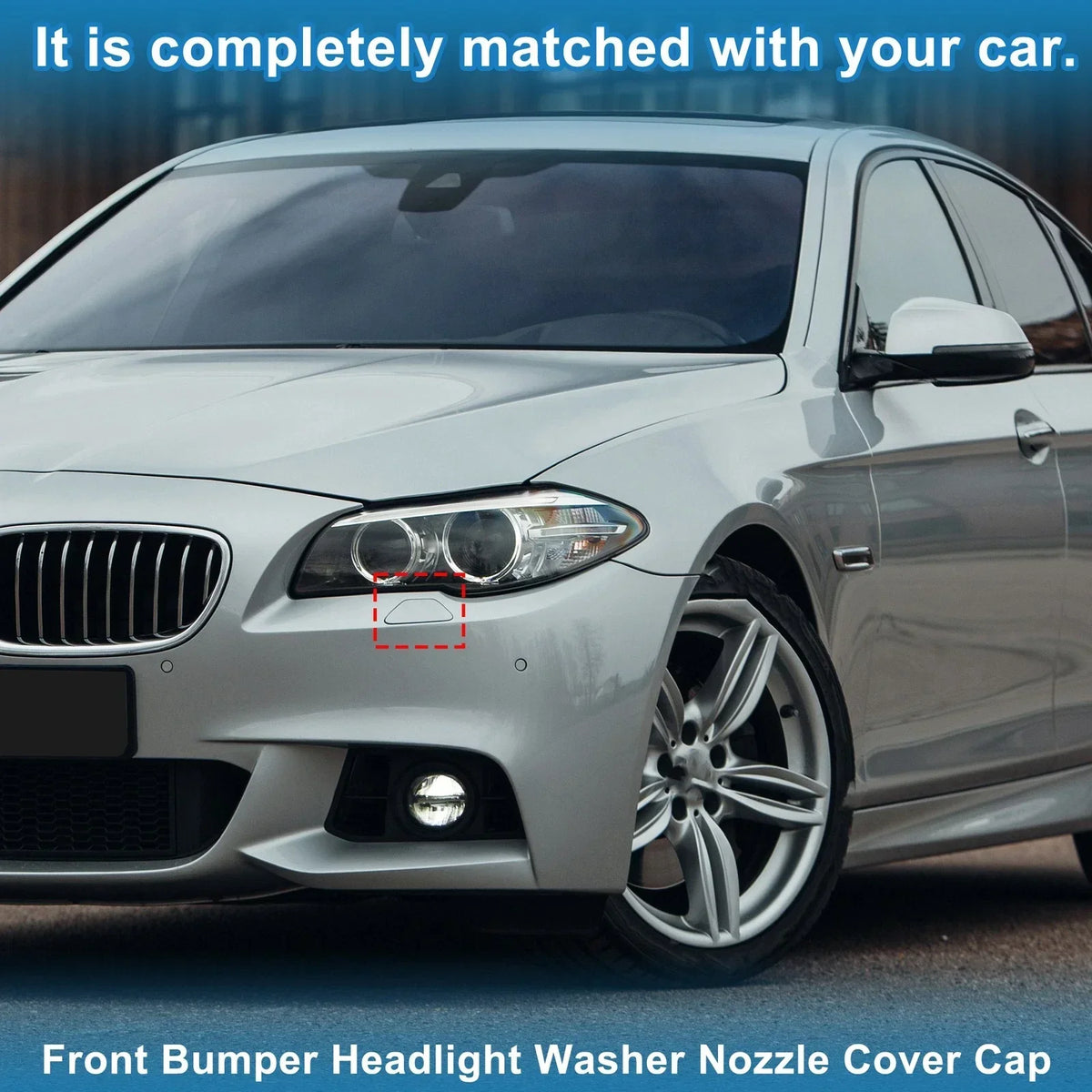 Washer Nozzle Cover Cap Front Left Gray for BMW 528i 2011-2016