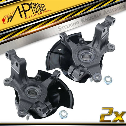 Pair Front Steering Knuckle & Hub Bearing for Ford Edge (2007–2010)