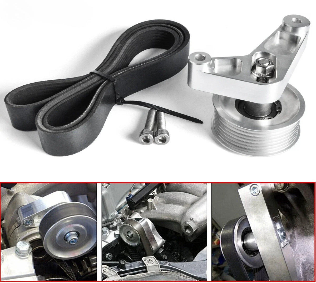 Belt Kit with Adjustable Idler Pulley for Honda Civic Integra EP3
