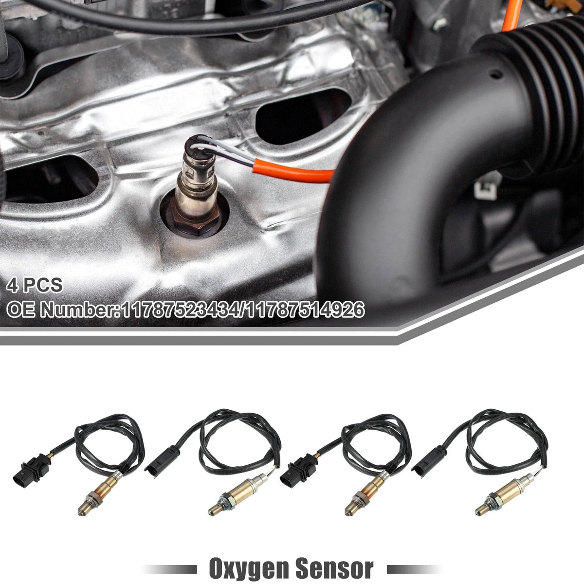 Set of 4 O2 Oxygen Sensors for BMW 325i 3 Series (2003–2005) 2.5L