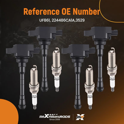 Complete Ignition Coil Set with Spark Plugs for Nissan Altima (2002–2006)