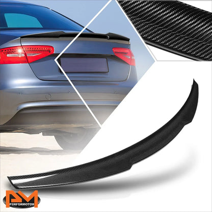 Rear Trunk Lid Spoiler V-Style in Carbon Fiber for Audi A4 Quattro 2013-2016