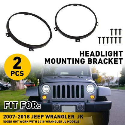 7'' Bracket for Headlight Ring - Jeep Wrangler JK 2007–Present