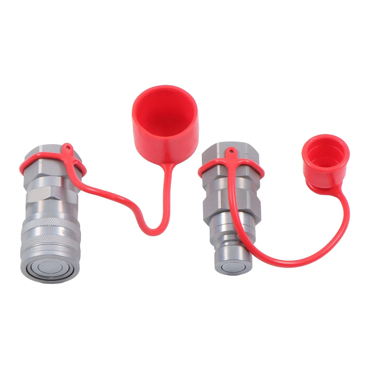 1/2" NPT Flat Face Hydraulic Quick Coupler Set for Skid Steer (Heavy Equipment)
