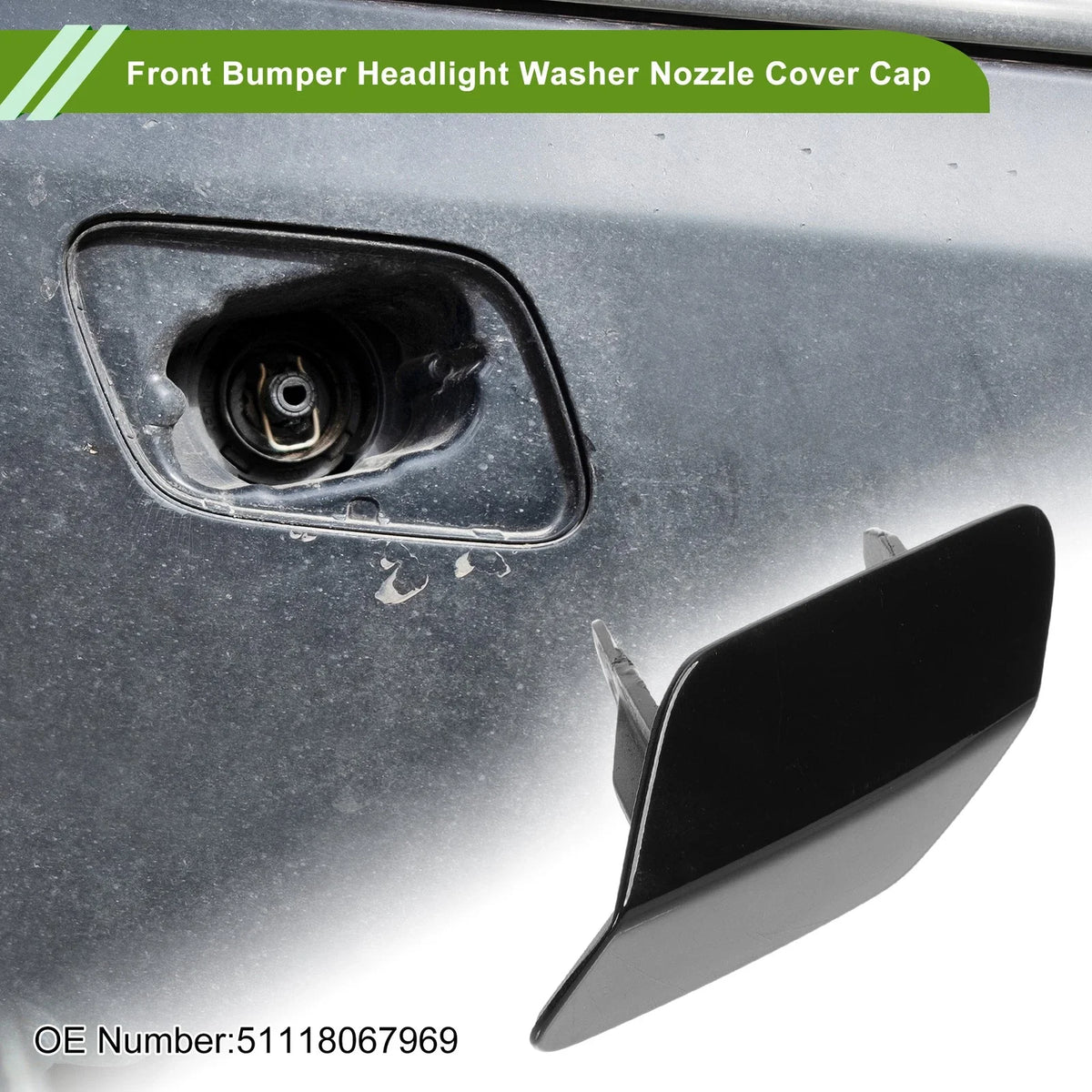 Front Left Washer Nozzle Cover Cap No. 51118067969 for BMW 320i (2013–2018)