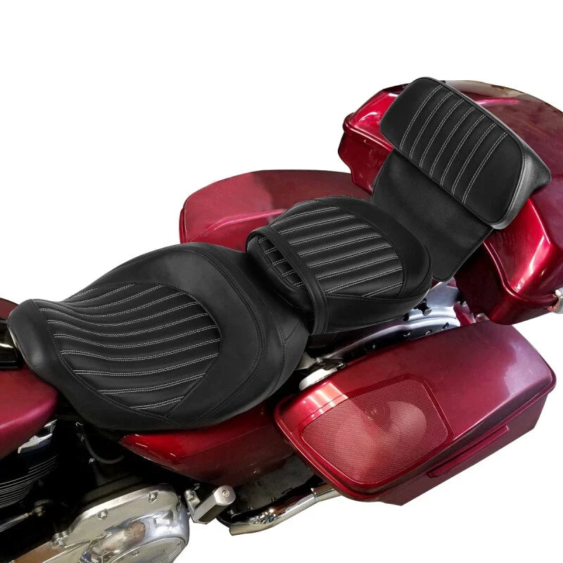 Driver Passenger Seat with Backrest Pad for Harley Road Electra Glide (2014–2023)
