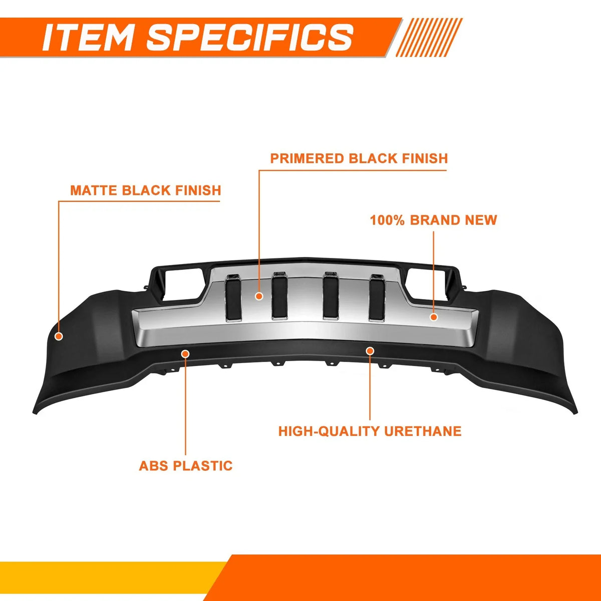 Front Lower Apron Skid Plate w/ Chrome Panel for Silverado 2500 3500 HD (2015–2019)